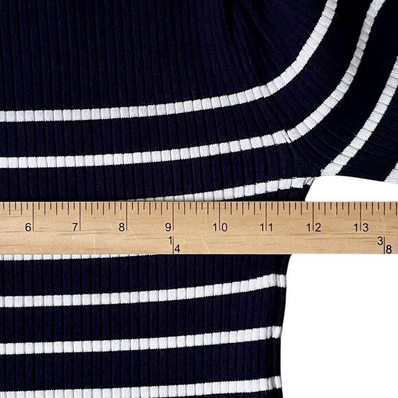 Elie Tahari Striped Pullover Sweater SZ XS Navy White Viscose Blend Nautical Top - Picture 5 of 8